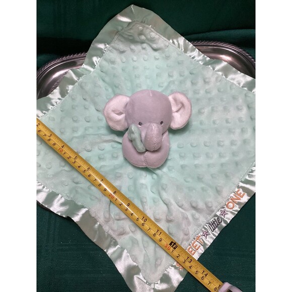 Carter's Lovey Elephant Security Blanket Sweet Little One Mint Green Satin Trim - Picture 5 of 9